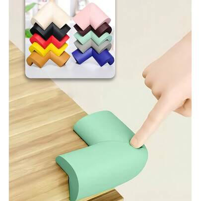 4/8/12 件软边保护装置，婴儿防护角，预贴橡胶泡沫家具保险杠，适用于壁炉、桌子、楼梯、橱柜（棕色/黑色/白色/灰色）