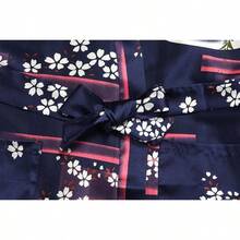 DandyChic Women's Long Floral Satin Robes Imitation Silk Sleepwear Bridal Dressing Gown For Bridesmaid Nightgownhalloween - 櫻花海軍 - 查看 8