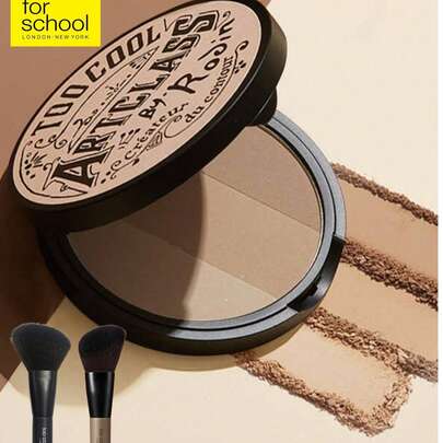Too Cool for School Bảng phấn tạo khối K-Beauty Matte Powder, Tặng kèm 1 cọ, Kết cấu nhẹ, mịn, mượt, Có gương, Làm thon gọn mũi, Tạo hiệu ứng chuyển màu tự nhiên, Bảng phấn tạo khối, K-Beauty