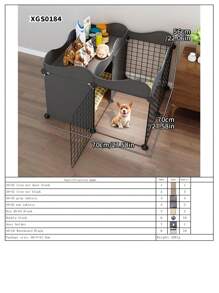 Indoor Small Dog Fence With Toilet Area, Pet Gate For Home, Escape-Proof Dog Playpen Crate