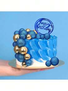 72 Stücke mehrfarbige Schaumstoff Kugeln als Kuchentoppers, Schaumstoff Kugel Kuchendekorationen, Mini Kugel Kucheneinlagen, gemischte Packung in verschiedenen Größen und Farben, geeignet für Geburtstagskuchendekorationen, Taufkuchendekorationen, Hochzeitstortendekorationen, geeignet für DIY (blau, gold, schwarz, rot, lila, rosa, etc.)