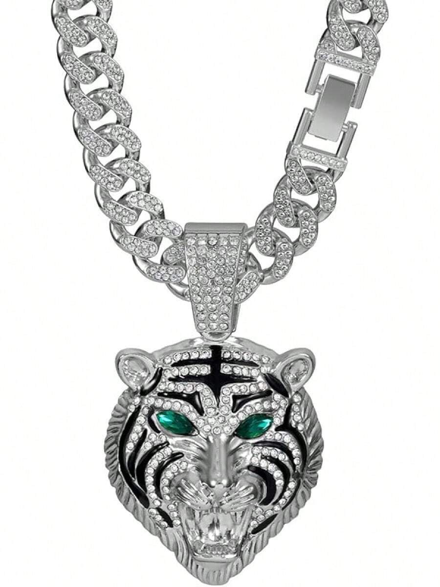 Men's Shiny Cuban Chain Necklace, Miami Style Silver Plated Gold Plated Shiny Necklace, Hop Necklace - Hổ-B-Bạc - Xem 1