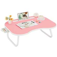 DESTINYGEARS Lap Desk For Laptop Bed Trays For Eating And Laptops Bed Table Tray Breakfast In Bed Tray With Legs Lap Trays For Adults Lap Table Laptop Stand TV Trays For Bed With Cup Holder/Drawer For Sofa/Couch On Low Sitting Floor Portable Foldable