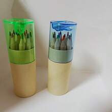 12 支/套创意短彩色铅笔套装，迷你可爱铅笔，内置卷笔刀，适合返校用品、奖品礼物，颜色随机混合 - 彩色 - 查看 17