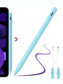 1 قلم متوافق مع أجهزة iPad من طراز iPad 2018-2024، بطارية ليثيوم أيون سعة 90 ميللي أمبير ساعة، شحن أسرع، رفض للبقع، حساسية لميلان، متوافق مع قلم Apple،قلم تنسيقي لأجهزة iPad 10 / 9/8/7/6، iPad Pro11/12.9/13بوصة M4، iPad Air 3/4/5/M2، iPad Mini 5/6 [بدون وظيفة الشحن المغناطيسي]