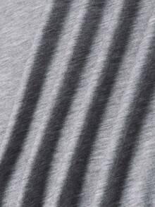 Plus Size-Chic Portrait Pattern T-Shirt, Short Sleeve Casual Round Neck Top, Spring Summer Women's Clothing-1xl-5xl - Light Grey - View 4