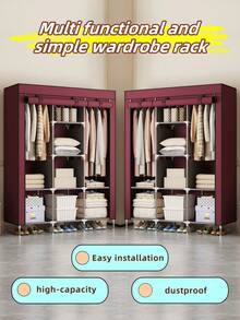 1 件便携式衣柜，大容量简易储物柜，多层卧室收纳架 - 彩色 - 查看 7