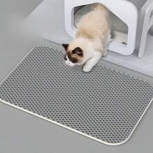 1pc Gray Cat Litter Mat - Double Layer Design, Washable Waterproof Mat With Flip Cover For Easy Cleaning, Available In 30*40cm/40*50cm/45*60cm/55*75cm/60*90cm (Multiple Sizes), Suitable For Various Cat Litter Box Sizes - Multicolor - View 7