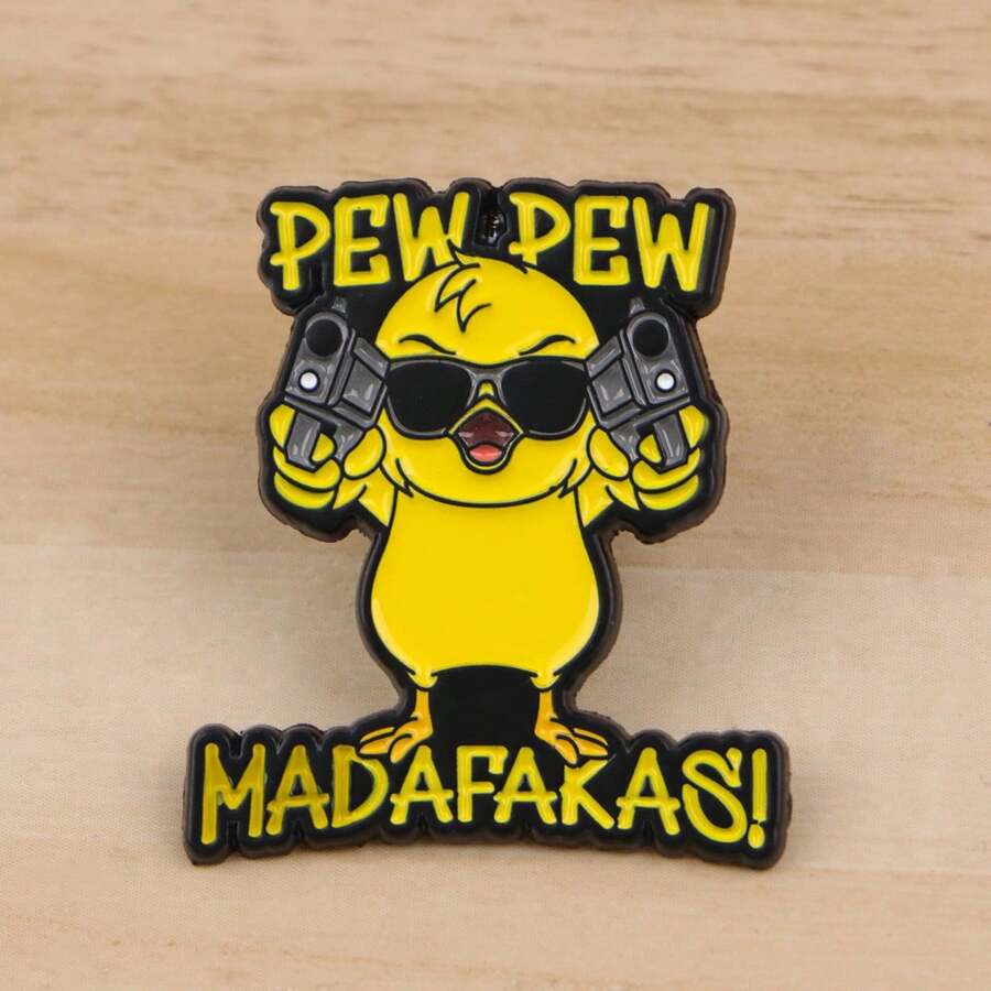 1pc Duck Brooch, Enamel Lapel Pin - Cute Badge For Backpacks And Clothing Backpack For School Office Accessories Shirts Jacket Jewelry Christmas Halloween Autumn-Winter Accessories,Suitable For Teens, Youth,Men,Casual, Outdoor, Athletic, Vacation, Graduation Gifts, Birthday, Daily Wear Clothes Pin Funny Teacher Gifts - Black - View 1