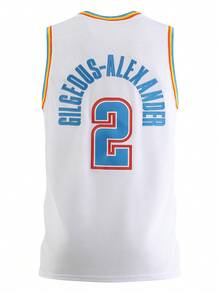 Atonmore Men's Basketball Jersey, 2 White, Embroidered Sports Vest - 白色 - 查看 2