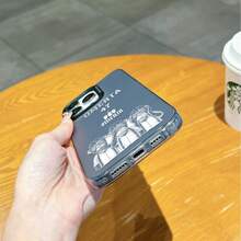 HANCAI Funda de teléfono con efecto plateado y mate antichoque con diseño de mono rapero para modelos de teléfonos 16, 15, 14, 13, 12, 11 y Pro Max