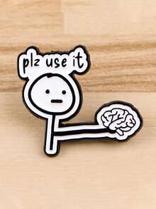 1 件讽刺人物珐琅别针幽默大脑引言胸针背包配饰包徽章翻领趣味珠宝儿童礼物