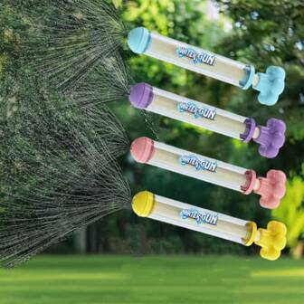 4pcs Colorful Multi-Nozzle Water Guns, Pull-Out Dispersing Water Blaster, Squirt Firework Water Guns, Summer Water Play Toys