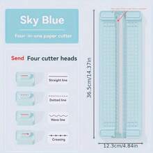 1件双向切纸刀 切纸刀英寸、厘米刻度显示A4切纸刀 便携式照片切纸刀 办公切纸神器 不锈钢刀头，锋利 - 彩色 - 查看 25