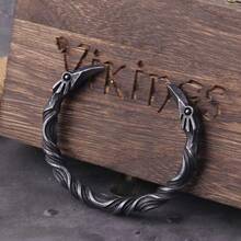 Nordic Vikings Nordic Crow Bracelet Men's Cuff Bracelet - Black - View 1