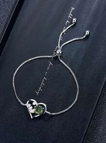 1 Stück Modischer Lässig Armband mit Herz-Zirkonia, verstellbar