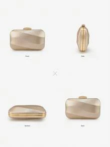 Minimalist Rose Gold PU Leather Clutch Bag, Solid Color Luxury Women's Handbag For Evening Party, Wedding, Banquet, High-End Fashion Lady Purse, Formal Dress Envelope Bag, Versatile Elegant Box Bag, Shoulder/Crossbody Chain Bag, Adult Birthday, Cocktail Party, Small Purse, Fashionable Socialite Style