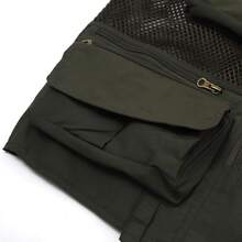 Men's Mesh Breathable Openwork Camouflage Journalist Photographer Fishing Vest Waistcoat CoatChristmas FW4R - Xanh quân đội02 - Xem 8
