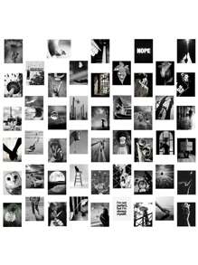 50/150pcs Black & White Artistic Atmosphere Photo Stickers, Personalized Artistic Style, Waterproof PVC Material, Suitable For Helmet Decoration, Car Decor, Party Decor, Labels, Self-Adhesive Stickers, Scrapbooks, Laptops, Luggage, Guitars, Water Bottles, Phone Cases, Urban Youth Fashion Decor