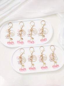 情人节女士时尚配饰创意设计亚克力樱桃吊坠花蝴蝶字母钥匙扣包鞋吊坠礼物送给朋友背包装饰包钥匙扣 - 彩色 - 查看 7