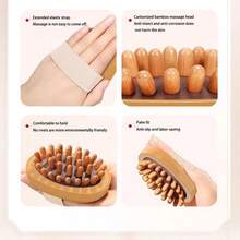 1个/2个装身体抗橘皮组织按摩刷，舒缓木质精油SPA按摩梳，头皮和身体按摩器 - 棕色 - 查看 7