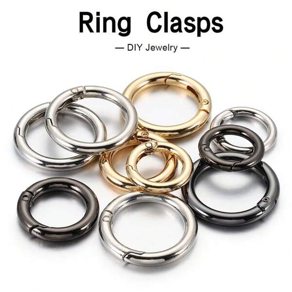 5 stuks ringsluitingen open ronde sleutelhanger legering veergesp