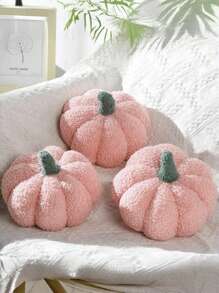 Thanksgiving Pumpkin Throw, Fluffy Stuffed 3D Pumpkin Pillow Plush, For Halloween, Thanksgiving, Home Decor, Sofa Decor, Party Decor, Pink Halloween Decor (Pink,11Inch)