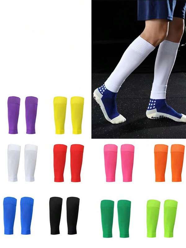 1/3/5 paires de manchons de jambe de football pour hommes, manchons de jambe de sport respirants et absorbants de la transpiration en plusieurs couleurs, convenant aux hommes pour le basketball, le football, la course et les activités de plein air