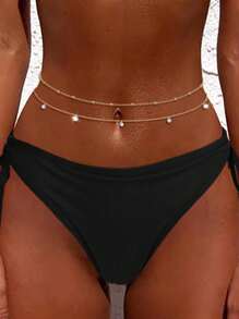 Modischer europäischer und amerikanischer Stil einfache sexy transparente Kristall Taillen-Kette, hochwertige doppellagige Kristall Taillen-Kette für Frauen