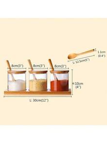 1个玻璃调味罐加厚防潮香料容器厨房盐/糖/味精瓶 - 彩色 - 查看 6