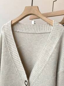 JIANHU Spring New Contrast Stitching Pocket Design Loose Knitted Cardigan Coat Simple Casual Versatile Women's Sweater