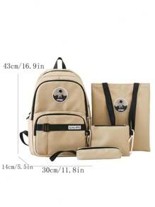 Backpacks Are Not Only A Simple Item, But Also Carry Your Lifestyle And Attitude. This 4PCS Comes With A Tutoring Bag, A Cross-Body Strap And A Pencil Case. A Backpack Allows You To Carry Daily Necessities With You. Ideal For College, Business, Work, Commuting High School, Outdoors, Hiking, Travel, Rock Climbing, Stadiums, Sports, Outings,