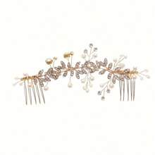 1 Stück silberner Blumen-Haarkamm, eleganter Braut-Haarschmuck