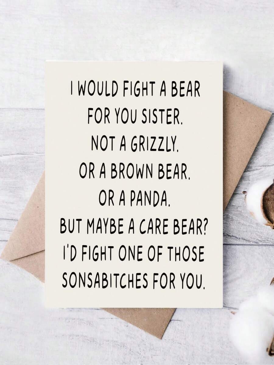 1 Set Meaningful Birthday Greeting Card, Funny Sister Birthday Card For Bestie, Best Gift For Friend, Birthday Card, Small Business Supplies, Thank You Card, Birthday Gift, Unusual Items, Gift Card, Christmas Gift, School Supplies,Back To School - Sisters - View 1