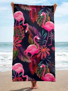 1 Pezzo Asciugamano da spiaggia con fenicottero rosa, ad asciugatura rapida, leggero e sottile, asciugamano da bagno, da uomo e donna, da viaggio, per piscina, yoga, palestra, anti-sabbia e assorbente
