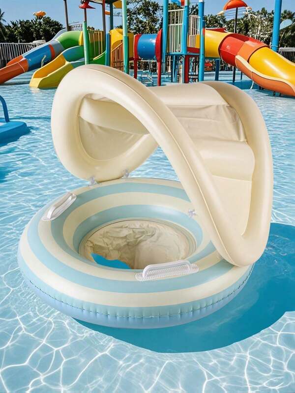 1pc Vintage Striped Pit Sweat Pad, Thickened Inflatable Armpit Support, Suitable For Under 30kg Armpits, Beach Essentials, Beach Accessories, Pool Float