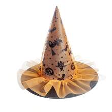 Halloween Witch Hat Gothic Style Mesh Outer Spider Pumpkin Wicked Hat For Cosplay  Party - Orange - View 6