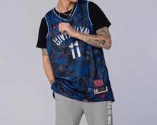 Nike Áo bóng rổ kỷ niệm thêu Irving của  Nets dành cho nam - Màu xanh lam - Xem 5