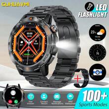 GUHUAVMI 1pc Outdoor Sports Smart Watch, 1.53inch HD Screen, With LED Flashlight, Wireless Call, Info Push, Compass, Heart Rate/Sleep Monitoring, Fitness Tracker Smartwatch, IP67 Waterproof Watch For Men Women, Suitable For Android IOS