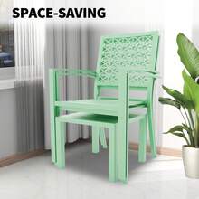Meiyiu 3-Piece Outdoor Bistro Set - Green Patio Furniture With 1 Table & 2 Chairs, Space-Saving Café Set For Balcony, Porch & Garden - 淺綠色 - 查看 3