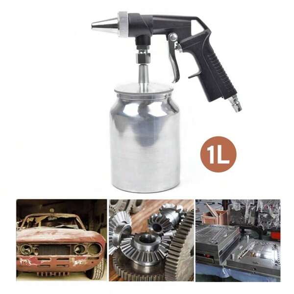 Pneumatische Selbstansaugende Sandstrahlpistole Sandstrahlpistole Sandstrahlgerät Sandstrahler Druckluftpistole Mit 6mm Düse + 1L Sprühdose + 1/4" Lufteinlassanschluss