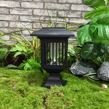 1pc Solar Powered 4-In-1 Mosquito Repellent Lamp, White & UV Light Switchable, Suitable For Lawn, Garden, Villa And Other Landscape Decor - Black - View 3
