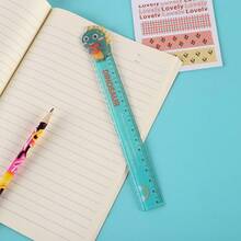 1 件动物图案 5.9 英寸尺子 - 耐用塑料，彩色花卉图案，适合办公室和学校使用