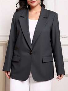 LIU ME Women's Tailored Blazer Plus Size G1-G4 - Gris - Ver 3