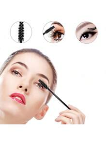 300 Stücke Wimpernverlängerungs-Set, Einweg-Wimpernbürstchen, Micro-Applikator-Pinsel, Maskara-Bürsten, Lippenpinsel für Wimpernverlängerung, Tattoo, Lippenstift-Auftrag (Schwarz)