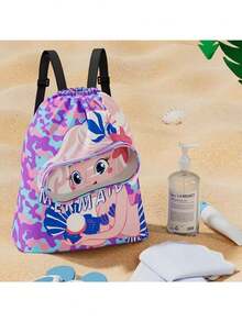 1 Túi bơi chống thấm nước mùa hè cho trẻ em, Ba lô chống thấm nước tách biệt ướt và khô, Túi đựng khăn bơi, Ba lô thể thao - Màu tím - Xem 3