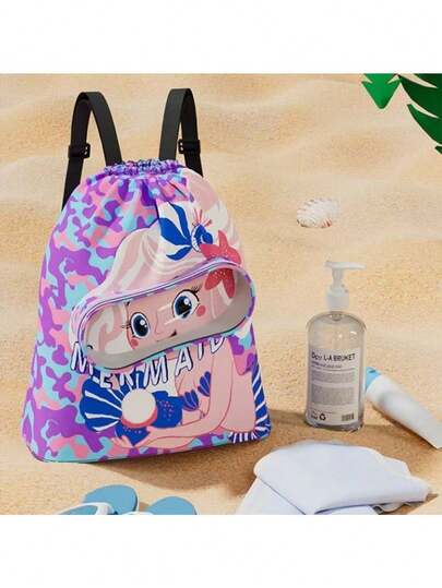 1 pieza Bolsa de natación impermeable para niños de verano, mochila impermeable con separación de seco y húmedo, bolsa de almacenamiento de toalla de natación, mochila deportiva