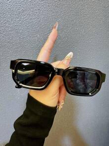 1 pieza/6 piezas Gafas de mujer de montura pequeña y cuadrada vintage, un accesorio polivalente para fotografías, casual, apto para fiestas, uso diario, viajes y ocasiones festivas - Multicolor - Ver 2