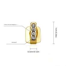 Set de 5 piezas de joyería dental de mujer con incrustaciones de dientes de cobre en estilo punk y hip hop, enchapado en oro de 14k, para combinar, fiestas, vacaciones y Halloween