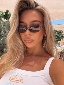 1 PC Women's Oval Shape Summer Eyeglasses, With Stylish Color Block Embellished Temples, Minimalist Chic Design, Suitable For Everyday Accessory, Business Casual Woman Beach Accessories Women Vacation Outfits Women - Màu nâu - Xem 2